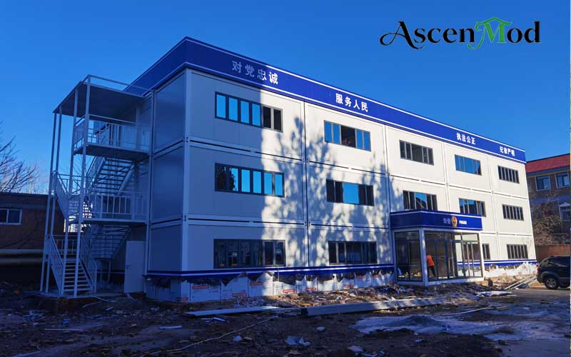 China Police Station Project: 45 Container Houses with External Stair Systems From Ascend